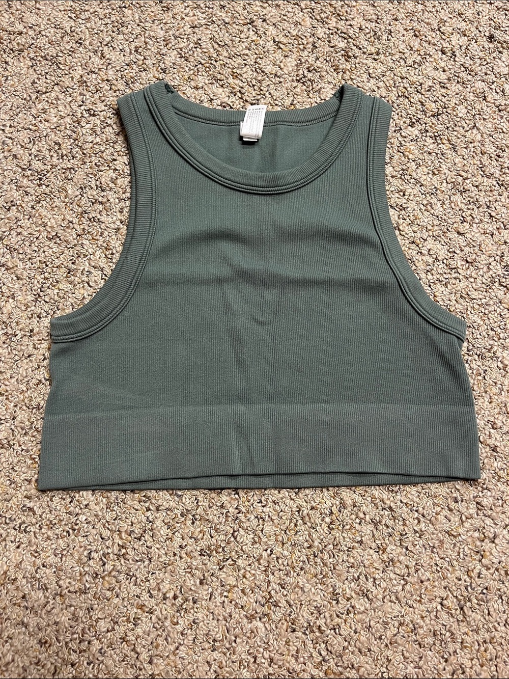 ⭐️3/$20 90 Degree By Reflex Olive Green seamless Ribbed Crop Tank